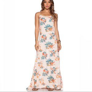 Free People Floral Maxi Dress - Cream and Blue